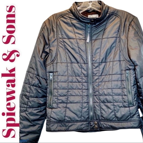 SPIEWAK & SONS Gray Quilted Primaloft Insulated Puffer Jacket, Size Medium - Picture 1 of 8